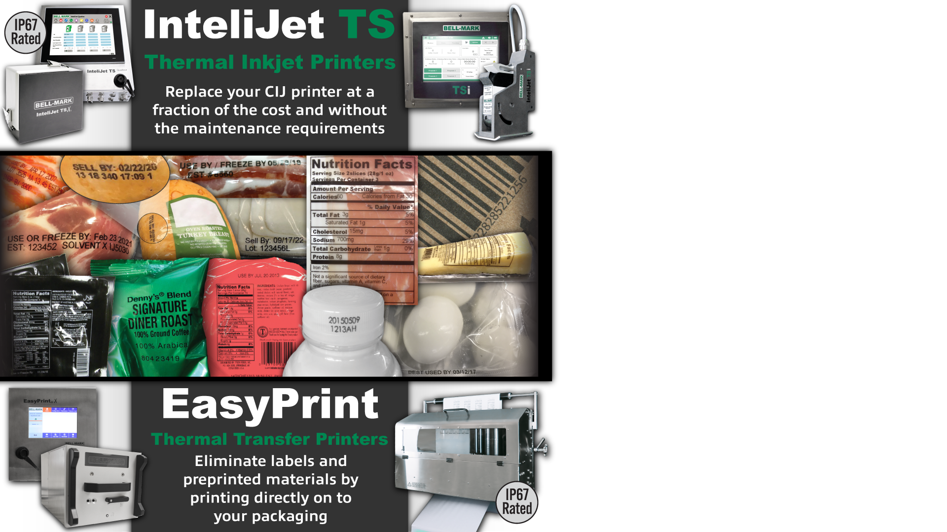 InteliJet TS Thermal Inkjet Printer - Replace your CIJ printer at a fraction of the cost and without the maintenance requirements |
										EasyPrint Thermal Transfer Printer - Eliminate labels and preprinted materials by printing directly on to your packaging