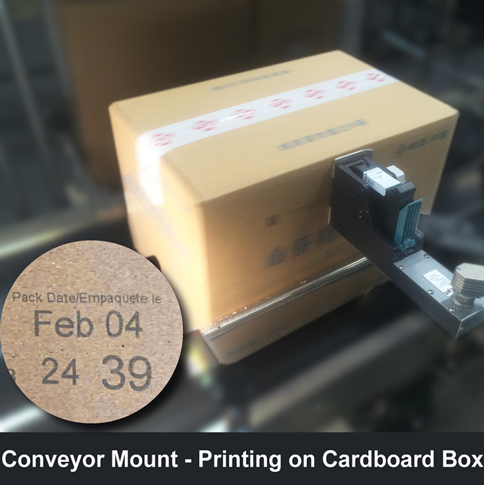 Conveyor Mount - Printing on Cardboard Box