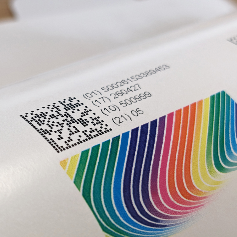 Printed Roll, CMYK graphic with UDI barcode