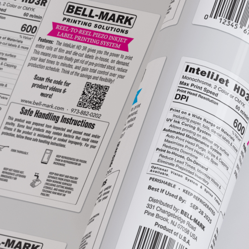 Printed Roll of Labels, Food Packaging Application