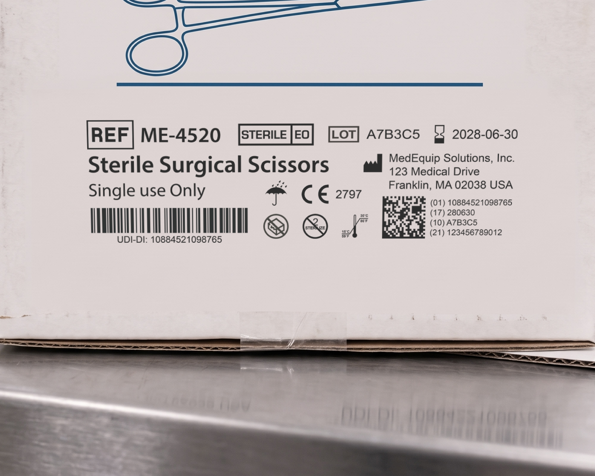 Medical device corrugated box printed with InteliJet TS