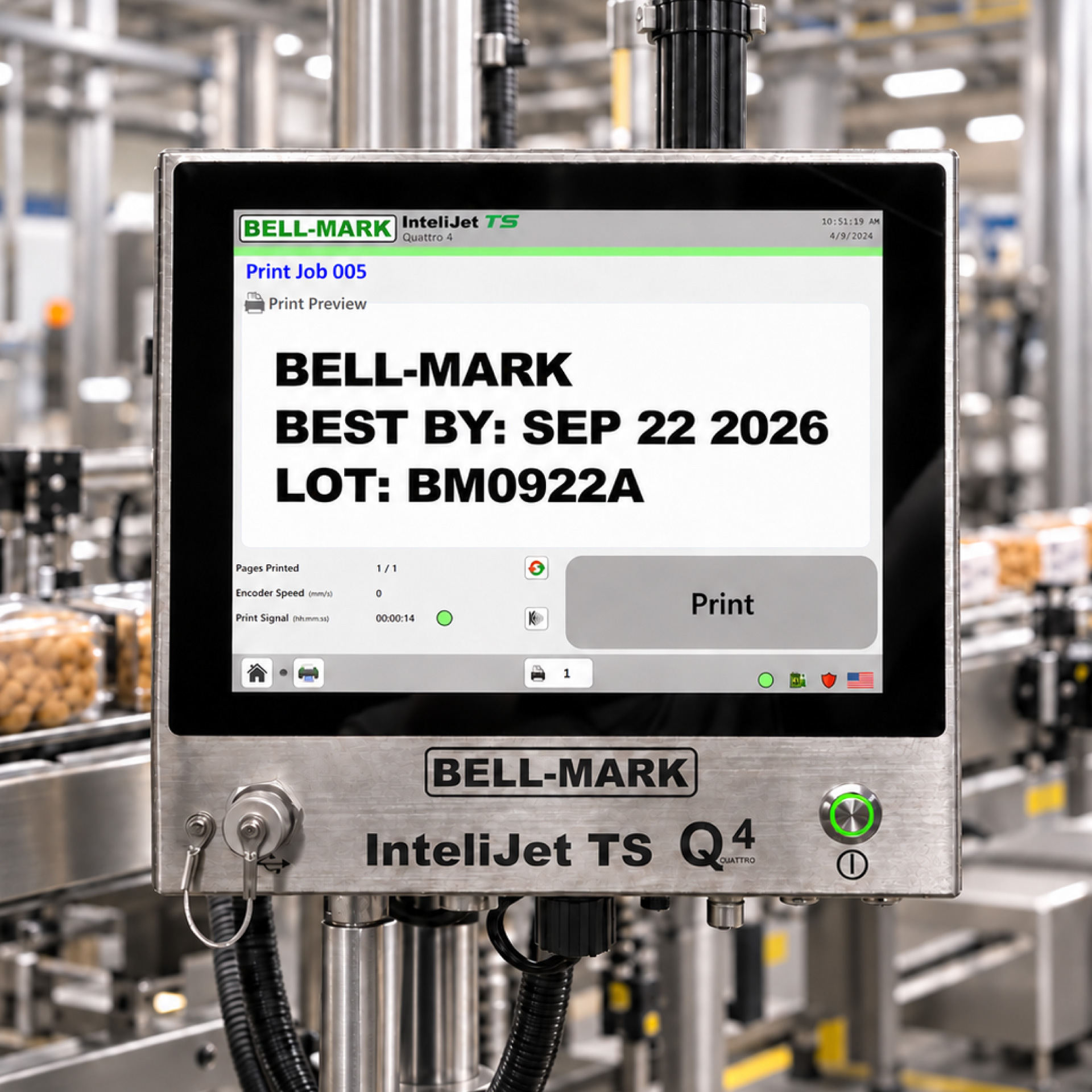 InteliJet TS Quattro HMI control box in production environment